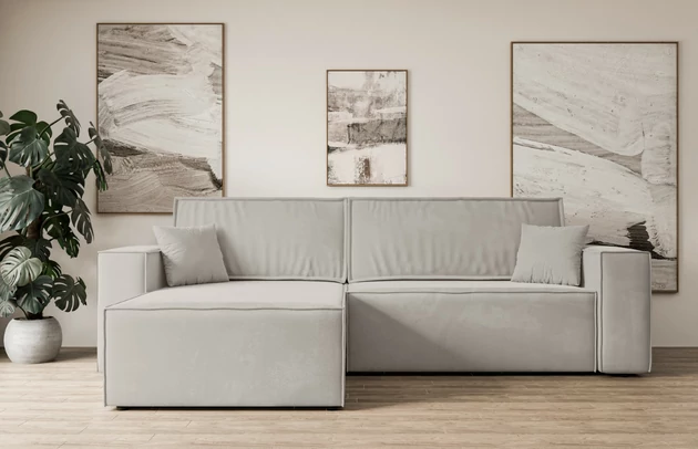 Bezug: Samt, Farbe: Hellbraun - Paros 02, Stellvariante: Universall - Links/Rechts angeordnet, Stoffbeschreibung: paros-ist-ein-sehr-weicher-mobelstoff-mit-einer-angenehmen-haptik-50-000-martindale-zyklen-100-pes-pillingarm4-5-reibecht4-5-lichtecht67-gewicht-260-g-m2-±5, Materialzusammensetzung: 100% Polyester, Pilling Resistenz: 5, Abriebfestigkeit: 5, Scheuerbeständigkeit: 50000 Martindale-Zyklen, Zimmer: Wohnzimmer, Tiefe: 143 cm, Breite: 277 cm, Höhe: 83 cm, Schlaffunktion: Mit Schlaffunktion, Länge der Schlaffläche: 230 cm, Breite der Schlaffläche: 130-cm, Liegehöhe: 40 cm, Anzahl der Sitzflächen: 3, Sitzfüllung: Wellenfeder + T30-Schaumstoff, Anzahl der Rückenkissen: 2, Art der Rückenkissen: Abnehmabr, Annzahl der Sitzkissen: 2, Anzahl der Zierkissen: 2, Material der Füße: Kunststoff, Höhe der Füße: 3,5 cm, Farbe der Füße: Schwarz, Tiefe der Armlehnen: 88 cm, Breite der Armlehnen: 23 cm, Breite der Ottomane: 100 cm, Tiefe der Ottomane: 107 cm, Tiefe der Sitzfläche: 52 cm, Sitzhöhe: 40 cm, Art des Stauraumes: Innenfach geschlossen - 1