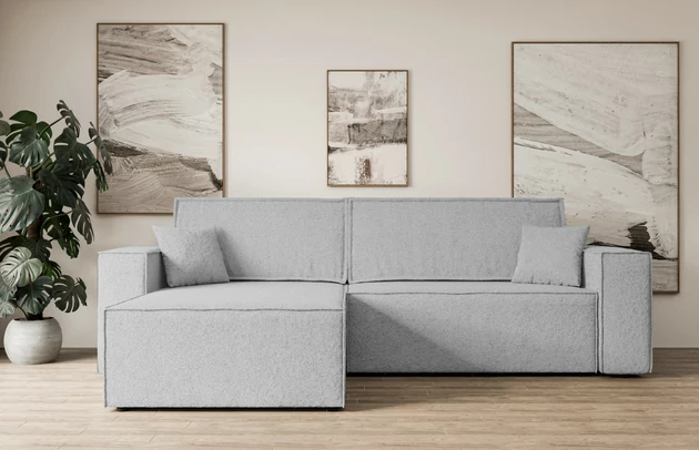 Bezug: Bouclé, Farbe: Hellgrau - Quelle 83, Stellvariante: Universall - Links/Rechts angeordnet, Stoffbeschreibung: polsterstoff-quelle-hochwertiger-boucle-stoff-strapazierfahig-atmungsaktiv-und-pflegeleicht-80-000-martindale-zyklen-100-pes-pillingarm4-5-gewicht-315-g-m2-±5, Materialzusammensetzung: 100% Polyester, Pilling Resistenz: 5, Abriebfestigkeit: 5, Scheuerbeständigkeit: 80000 Martindale-Zyklen, Zimmer: Wohnzimmer, Tiefe: 143 cm, Breite: 277 cm, Höhe: 83 cm, Schlaffunktion: Mit Schlaffunktion, Länge der Schlaffläche: 230 cm, Breite der Schlaffläche: 130-cm, Liegehöhe: 40 cm, Anzahl der Sitzflächen: 3, Sitzfüllung: Wellenfeder + T30-Schaumstoff, Anzahl der Rückenkissen: 2, Art der Rückenkissen: Abnehmabr, Annzahl der Sitzkissen: 2, Anzahl der Zierkissen: 2, Material der Füße: Kunststoff, Höhe der Füße: 3,5 cm, Farbe der Füße: Schwarz, Tiefe der Armlehnen: 88 cm, Breite der Armlehnen: 23 cm, Breite der Ottomane: 100 cm, Tiefe der Ottomane: 107 cm, Tiefe der Sitzfläche: 52 cm, Sitzhöhe: 40 cm, Art des Stauraumes: Innenfach geschlossen - 1