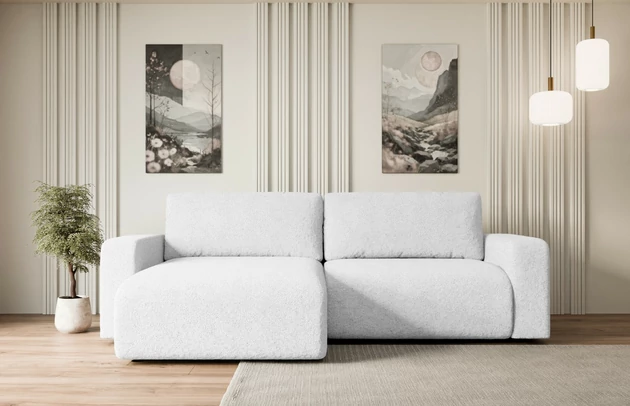 Bezug: Bouclé, Farbe: Weiß - Quelle 01, Stellvariante: Universall - Links/Rechts angeordnet, Stoffbeschreibung: polsterstoff-quelle-hochwertiger-boucle-stoff-strapazierfahig-atmungsaktiv-und-pflegeleicht-80-000-martindale-zyklen-100-pes-pillingarm4-5-gewicht-315-g-m2-±5, Materialzusammensetzung: 100% Polyester, Pilling Resistenz: 5, Abriebfestigkeit: 5, Scheuerbeständigkeit: 80000 Martindale-Zyklen, Zimmer: Wohnzimmer, Tiefe: 143 cm, Breite: 247 cm, Höhe: 83 cm, Schlaffunktion: Mit Schlaffunktion, Länge der Schlaffläche: 205 cm, Breite der Schlaffläche: 123-cm, Liegehöhe: 40 cm, Anzahl der Sitzflächen: 3, Sitzfüllung: Wellenfeder + T30-Schaumstoff, Anzahl der Rückenkissen: 2, Art der Rückenkissen: Abnehmabr, Annzahl der Sitzkissen: 2, Material der Füße: Kunststoff, Höhe der Füße: 3,5 cm, Farbe der Füße: Schwarz, Tiefe der Armlehnen: 88 cm, Breite der Armlehnen: 23 cm, Breite der Ottomane: 100 cm, Tiefe der Ottomane: 107 cm, Tiefe der Sitzfläche: 52 cm, Sitzhöhe: 40 cm, Art des Stauraumes: Innenfach geschlossen - 1