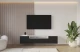 Material: Holzwerkstoff, Material der Rückwand: MDF, Ausführung: Hängend, Größe: 200 cm, Farbe: Weiß und Schwarz, Zimmer: Wohnzimmer, Anzahl der Türen: 3, Front-Typ: Gefräste, Art der Griffe: Griffleiste, Art der Türen: Klapptür, Breite: 200 cm, Tiefe: 41 cm, Höhe: 40 cm, Geschlossene Fächer: 3, Offene Fächer: 1, Anzahl der Teile: 1 - 1