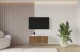 Material: Holzwerkstoff, Material der Rückwand: MDF, Ausführung: Hängend, Größe: 100 cm, Farbe: Weiß und Katania, Zimmer: Wohnzimmer, Anzahl der Türen: 2, Front-Typ: Gefräste, Art der Griffe: Griffleiste, Art der Türen: Klapptür, Breite: 100 cm, Tiefe: 40 cm, Höhe: 40 cm, Geschlossene Fächer: 4, Anzahl der Teile: 1 - 1