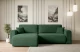 Bezug: Cord, Farbe: Grün - Poso 14, Stellvariante: Universall - Links/Rechts angeordnet, Stoffbeschreibung: POSO ist ein angenehm anzufühlender Velours mit Kordstruktur (35000 MartindaleZyklen) und leicht zu reinigender Möbellstoff, lichtecht (5) und pillingarm (5), Gewicht 380 g/m2 ±5%, Materialzusammensetzung: 90% Polyseter, 10% Nylon, Pilling Resistenz: 5, Abriebfestigkeit: 5, Scheuerbeständigkeit: 30000 Martindale-Zyklen, Zimmer: Wohnzimmer, Tiefe: 145 cm, Breite: 272 cm, Höhe: 83 cm, Schlaffunktion: Mit Schlaffunktion, Länge der Schlaffläche: 204 cm, Breite der Schlaffläche: 120 cm, Liegehöhe: 40 cm, Anzahl der Sitzflächen: 3, Sitzfüllung: Wellenfeder + T30-Schaumstoff, Anzahl der Rückenkissen: 2, Art der Rückenkissen: Abnehmabr, Annzahl der Sitzkissen: 2, Anzahl der Zierkissen: 2, Material der Füße: Kunststoff, Höhe der Füße: 3,5 cm, Farbe der Füße: Schwarz, Tiefe der Armlehnen: 90 cm, Breite der Armlehnen: 22 cm, Breite der Ottomane: 93 cm, Tiefe der Ottomane: 106 cm, Tiefe der Sitzfläche: 50 cm, Sitzhöhe: 40 cm, Art des Stauraumes: Innenfach geschlossen - 1