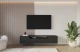 Material: Holzwerkstoff, Material der Rückwand: MDF, Ausführung: Hängend, Größe: 200 cm, Farbe: Schwarz, Zimmer: Wohnzimmer, Anzahl der Türen: 3, Front-Typ: Glatt, Art der Griffe: Griffleiste, Art der Türen: Klapptür, Breite: 200 cm, Tiefe: 41 cm, Höhe: 40 cm, Geschlossene Fächer: 3, Offene Fächer: 1, Anzahl der Teile: 1 - 1