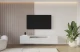 Material: Holzwerkstoff, Material der Rückwand: MDF, Ausführung: Hängend, Größe: 200 cm, Farbe: Weiß, Zimmer: Wohnzimmer, Anzahl der Türen: 3, Front-Typ: Gefräste, Art der Griffe: Griffleiste, Art der Türen: Klapptür, Breite: 200 cm, Tiefe: 41 cm, Höhe: 40 cm, Geschlossene Fächer: 3, Offene Fächer: 1, Anzahl der Teile: 1 - 1