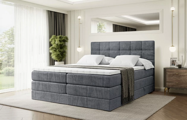 Material: Holz, Höhe: 110 cm, Stoffbeschreibung: Polsterstoff Casablanca: „Pet-friendly“, leicht zu reinigen (CleanBOO+), wasserabweisend mit Lotuseffekt, scheuerfest (45.000 Martindale- Zyklen), Gewicht 310g/m2 ±5 %, Höhe des Kopfteils: 110 cm, Bezug: Samt, Farbe: Dunkelgrau - Casablanca 2315, Zimmer: Schlafzimmer, Länge: 207 cm, Breite: 120 cm, Größe: 120x200 cm, Länge der Schlaffläche: 200 cm, Breite der Schlaffläche: 120 cm, Liegehöhe: 73 cm, Härtegrad der Matratze: H3 und H4, Höhe der Matratze: 38 cm, Matratze: Multipocketfederung und Bonellfederung, Farbe des Toppers: Weiß, Höhe des Toppers: 5 cm, Material des Toppers: Schaumstoff, Bettkasten: Ja, Anzahl der Bettkasten: 2, Höhe des Bettkastens: 30 cm, Material der Füße: Plastik, Höhe der Füße: 2 cm, Dicke des Kopfteils: 8 cm, Dicke des Fußteils: 7 cm, Gepolsterte Rückseite: Nein - 1