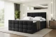 Material: Holz, Höhe des Kopfteils: 110 cm, Stoffbeschreibung: Polsterstoff Casablanca: „Pet-friendly“, leicht zu reinigen (CleanBOO+), wasserabweisend mit Lotuseffekt, scheuerfest (45.000 Martindale- Zyklen), Gewicht 310g/m2 ±5 %, Bezug: Samt, Farbe: Schwarz - Casablanca 2316, Zimmer: Schlafzimmer, Länge: 215 cm, Breite: 140 cm, Höhe: 110 cm, Größe: 140x200 cm, Länge der Schlaffläche: 200 cm, Breite der Schlaffläche: 140 cm, Liegehöhe: 73 cm, Härtegrad der Matratze: H3 und H4, Höhe der Matratze: 38 cm, Matratze: Multipocketfederung und Bonellfederung, Farbe des Toppers: Weiß, Höhe des Toppers: 5 cm, Material des Toppers: Schaumstoff, Bettkasten: Ja, Anzahl der Bettkasten: 2, Höhe des Bettkastens: 30 cm, Material der Füße: Plastik, Höhe der Füße: 2 cm, Dicke des Kopfteils: 8 cm, Dicke des Fußteils: 7 cm, Gepolsterte Rückseite: Nein - 1