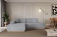 Bezug: Samt, Farbe: Grau - Dream Velvet 202.17, Stellvariante: Ottomane Links, Stoffbeschreibung: Polsterstoff Dream Velvet: Wasserabweisender und leicht zu reinigender Möbelstoff, scheuerfest (30.000 Martindale-Zyklen) lichtecht (6) und pillingarm (4-5), aus 100 % PES, Gewicht 360 g/m2 ±5 %, Materialzusammensetzung: 100% Polyseter, Pilling Resistenz: 4.maj, Abriebfestigkeit: 5, Scheuerbeständigkeit: 30000 Martindale-Zyklen, Ausstattung: 100000, Zimmer: Wohnzimmer, Tiefe: 165 cm, Breite: 232 cm, Höhe: 80 cm, Anzahl der Sitzflächen: 3, Sitzfüllung: Wellenfeder + T30-Schaum, Annzahl der Sitzkissen: ruckenlehne-feste, Anzahl der Zierkissen: 2, Breite der Armlehnen: 25 cm, Höhe der Armlehnen: 58 cm, Breite der Ottomane: 108 cm, Tiefe der Ottomane: 143 cm, Tiefe der Sitzfläche: 62 cm, Sitzhöhe: 44 cm, Schlaffunktion: Ohne Schlaffunktion - 1
