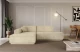 Bezug: Samt, Farbe: Beige - Dream Velvet 202.02, Stellvariante: Ottomane Links, Stoffbeschreibung: Polsterstoff Dream Velvet: Wasserabweisender und leicht zu reinigender Möbelstoff, scheuerfest (30.000 Martindale-Zyklen) lichtecht (6) und pillingarm (4-5), aus 100 % PES, Gewicht 360 g/m2 ±5 %, Materialzusammensetzung: 100% Polyseter, Pilling Resistenz: 4.maj, Abriebfestigkeit: 5, Scheuerbeständigkeit: 30000 Martindale-Zyklen, Ausstattung: 100000, Zimmer: Wohnzimmer, Tiefe: 165 cm, Breite: 232 cm, Höhe: 80 cm, Anzahl der Sitzflächen: 3, Sitzfüllung: Wellenfeder + T30-Schaum, Annzahl der Sitzkissen: ruckenlehne-feste, Anzahl der Zierkissen: 2, Breite der Armlehnen: 25 cm, Höhe der Armlehnen: 58 cm, Breite der Ottomane: 108 cm, Tiefe der Ottomane: 143 cm, Tiefe der Sitzfläche: 62 cm, Sitzhöhe: 44 cm, Schlaffunktion: Ohne Schlaffunktion - 1