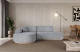 Bezug: Samt, Farbe: Grau - Dream Velvet 202.17, Stellvariante: Ottomane Links, Stoffbeschreibung: Polsterstoff Dream Velvet: Wasserabweisender und leicht zu reinigender Möbelstoff, scheuerfest (30.000 Martindale-Zyklen) lichtecht (6) und pillingarm (4-5), aus 100 % PES, Gewicht 360 g/m2 ±5 %, Materialzusammensetzung: 100% Polyseter, Pilling Resistenz: 4, Abriebfestigkeit: 5, Scheuerbeständigkeit: 100000 Martindale-Zyklen, Zimmer: Wohnzimmer, Tiefe: 171 cm, Breite: 243 cm, Höhe: 83 cm, Anzahl der Sitzflächen: 4, Art der Rückenkissen: Rückenlehne - feste, Annzahl der Sitzkissen: 2, Anzahl der Zierkissen: 1, Tiefe der Armlehnen: 82 cm, Breite der Armlehnen: 20 cm, Höhe der Armlehnen: 58 cm, Breite der Ottomane: 109 cm, Tiefe der Ottomane: 151 cm, Tiefe der Sitzfläche: 62 cm, Sitzhöhe: 47 cm, Schlaffunktion: Ohne Schlaffunktion - 1