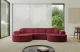 Bezug: Samt, Farbe: Bordeauxrot - Dream Velvet 202.11, Stellvariante: U-Form, Stoffbeschreibung: Polsterstoff Dream Velvet: Wasserabweisender und leicht zu reinigender Möbelstoff, scheuerfest (30.000 Martindale-Zyklen) lichtecht (6) und pillingarm (4-5), aus 100 % PES, Gewicht 360 g/m2 ±5 %, Materialzusammensetzung: 100% Polyseter, Pilling Resistenz: 4.maj, Abriebfestigkeit: 5, Scheuerbeständigkeit: 30000 Martindale-Zyklen, Ausstattung: Zierkissen, Zimmer: Wohnzimmer, Tiefe: 171 cm, Breite: 303 cm, Höhe: 79,5 cm, Anzahl der Sitzflächen: 4, Sitzfüllung: Wellenfeder + HR35 und T30-Schaum, Art der Rückenkissen: Rückenlehne - feste, Annzahl der Sitzkissen: 3, Anzahl der Zierkissen: 2, Breite der Armlehnen: 20 cm, Höhe der Armlehnen: 58 cm, Breite der Ottomane: 109 cm, Tiefe der Ottomane: 151 cm, Tiefe der Sitzfläche: 62 cm, Sitzhöhe: 43,5 cm, Schlaffunktion: Ohne Schlaffunktion - 1