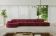 Bezug: Samt, Farbe: Bordeauxrot - Dream Velvet 202.11, Stellvariante: Ottomane Links, Stoffbeschreibung: Polsterstoff Dream Velvet: Wasserabweisender und leicht zu reinigender Möbelstoff, scheuerfest (30.000 Martindale-Zyklen) lichtecht (6) und pillingarm (4-5), aus 100 % PES, Gewicht 360 g/m2 ±5 %, Materialzusammensetzung: 100% Polyseter, Pilling Resistenz: 4.maj, Abriebfestigkeit: 5, Scheuerbeständigkeit: 30000 Martindale-Zyklen, Ausstattung: Zierkissen, Zimmer: Wohnzimmer, Tiefe: 171 cm, Breite: 413 cm, Höhe: 79,5 cm, Anzahl der Sitzflächen: 5, Sitzfüllung: Wellenfeder + HR35 und T30-Schaum, Art der Rückenkissen: Rückenlehne - feste, Annzahl der Sitzkissen: 4, Anzahl der Zierkissen: 1, Breite der Armlehnen: 20 cm, Höhe der Armlehnen: 58 cm, Breite der Ottomane: 109 cm, Tiefe der Ottomane: 151 cm, Tiefe der Sitzfläche: 62 cm, Sitzhöhe: 43,5 cm, Schlaffunktion: Ohne Schlaffunktion - 1