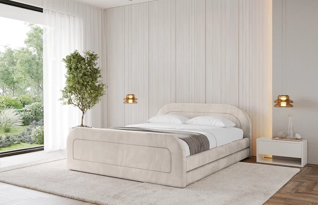 Bezug: Samt, Farbe: Beige - Casablanca 2301, Stoffbeschreibung: Polsterstoff Casablanca: „Pet-friendly“, leicht zu reinigen (CleanBOO+), wasserabweisend mit Lotuseffekt, scheuerfest (45.000 Martindale- Zyklen), Gewicht 310g/m2 ±5 %, Zimmer: Schlafzimmer, Länge: 224 cm, Breite: 148 cm, Höhe: 81 cm, Größe: 120x200 cm, Länge der Schlaffläche: 200 cm, Breite der Schlaffläche: 120 cm, Liegehöhe: 48 cm, Matratze: Mit H3 / H4 Taschenfederkern Matratze, Höhe der Matratze: 25 cm, Bettkasten: Ja, Anzahl der Bettkasten: 1, Höhe der Bettkasten: 33 cm, Höhe des Kopfteils: 81 cm, Dicke des Kopfteils: 8 cm, Dicke des Fußteils: 7 cm, Gepolsterte Rückseite: Nein - 1