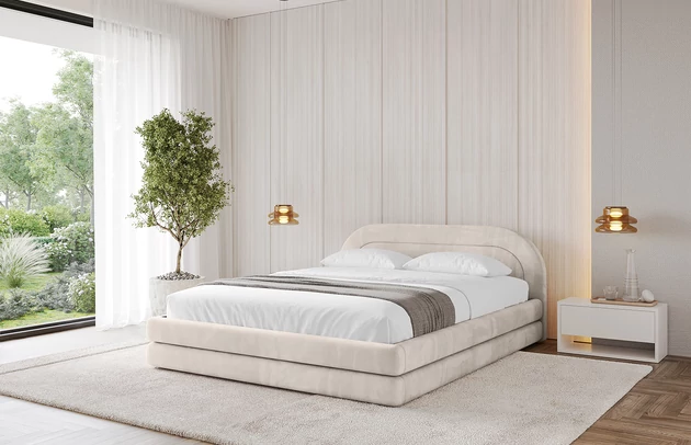 Bezug: Samt, Farbe: Beige - Casablanca 2301, Stoffbeschreibung: Polsterstoff Casablanca: „Pet-friendly“, leicht zu reinigen (CleanBOO+), wasserabweisend mit Lotuseffekt, scheuerfest (45.000 Martindale- Zyklen), Gewicht 310g/m2 ±5 %, Zimmer: Schlafzimmer, Länge: 224 cm, Breite: 148 cm, Höhe: 81 cm, Größe: 120x200 cm, Länge der Schlaffläche: 200 cm, Breite der Schlaffläche: 120 cm, Liegehöhe: 48 cm, Matratze: Mit H3 / H4 Taschenfederkern Matratze, Höhe der Matratze: 25 cm, Bettkasten: Ja, Anzahl der Bettkasten: 1, Höhe der Bettkasten: 33 cm, Höhe des Kopfteils: 81 cm, Dicke des Kopfteils: 8 cm, Dicke des Fußteils: 7 cm, Gepolsterte Rückseite: Nein - 1