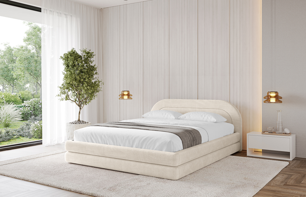 Bezug: Cord, Farbe: Beige - Poso 105, Stoffbeschreibung: Polsterstoff Poso: angenehm anzufühlender Velours mit Kordstruktur (35.000 Martindale-Zyklen) und leicht zu reinigender Möbelstoff, lichtecht (5) und pillingarm (5), 380 g/m² ±5 %, Zimmer: Schlafzimmer, Länge: 224 cm, Breite: 148 cm, Höhe: 81 cm, Größe: 120x200 cm, Länge der Schlaffläche: 200 cm, Breite der Schlaffläche: 120 cm, Liegehöhe: 48 cm, Matratze: Mit H3 / H4 Taschenfederkern Matratze, Höhe der Matratze: 25 cm, Matratzentyp: Taschenfederkernmatratze, Bettkasten: Ja, Anzahl der Bettkasten: 1, Höhe der Bettkasten: 33 cm, Höhe des Kopfteils: 81 cm, Dicke des Kopfteils: 13 cm, Dicke des Fußteils: 7 cm, Gepolsterte Rückseite: Nein - 1