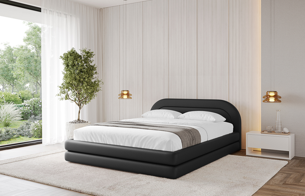 Bezug: Kunstleder, Farbe: Schwarz - Soft 11, Stoffbeschreibung: Polsterstoff Soft: Leicht zu reinigendes Lederimitat, scheuerfest (100.000 Martindale-Zyklen), lichtecht (6), reibecht (4-5), 100 % PU (Oberseite) + 75 % PES mit 25 % CO (Unterseite), Zimmer: Schlafzimmer, Länge: 224 cm, Breite: 148 cm, Höhe: 81 cm, Größe: 120x200 cm, Länge der Schlaffläche: 200 cm, Breite der Schlaffläche: 120 cm, Liegehöhe: 48 cm, Matratze: Mit H3 / H4 Taschenfederkern Matratze, Höhe der Matratze: 25 cm, Matratzentyp: Taschenfederkernmatratze, Bettkasten: Ja, Anzahl der Bettkasten: 1, Höhe der Bettkasten: 33 cm, Höhe des Kopfteils: 81 cm, Dicke des Kopfteils: 13 cm, Dicke des Fußteils: 7 cm, Gepolsterte Rückseite: Nein - 1