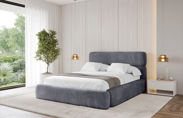 Bezug: Samt, Farbe: Dunkelgrau - Casablanca 2315, Stoffbeschreibung: Polsterstoff Casablanca: „Pet-friendly“, leicht zu reinigen (CleanBOO+), wasserabweisend mit Lotuseffekt, scheuerfest (45.000 Martindale- Zyklen), Gewicht 310g/m2 ±5 %, Zimmer: Schlafzimmer, Länge: 226 cm, Breite: 152 cm, Höhe: 110 cm, Größe: 120x200 cm, Länge der Schlaffläche: 200 cm, Breite der Schlaffläche: 120 cm, Liegehöhe: 48 cm, Matratze: Mit H3 / H4 Taschenfederkern Matratze, Höhe der Matratze: 25 cm, Matratzentyp: Taschenfederkernmatratze, Bettkasten: Ja, Anzahl der Bettkasten: 1, Höhe der Bettkasten: 30 cm, Höhe des Kopfteils: 110 cm, Dicke des Kopfteils: 8 cm, Gepolsterte Rückseite: Nein - 1