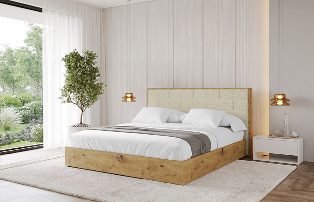 Bezug: Bouclé, Farbe: Beige - Quelle 02, Stoffbeschreibung: polsterstoff-quelle-hochwertiger-boucle-stoff-strapazierfahig-atmungsaktiv-und-pflegeleicht-80-000-martindale-zyklen-100-pes-pillingarm4-5-gewicht-315-g-m2-±5, Zimmer: Schlafzimmer, Länge: 220 cm, Breite: 140 cm, Höhe: 107 cm, Größe: 120x200 cm, Länge der Schlaffläche: 200 cm, Breite der Schlaffläche: 120 cm, Liegehöhe: 48 cm, Matratze: Mit H3 / H4 Taschenfederkern Matratze, Höhe der Matratze: 25 cm, Matratzentyp: Taschenfederkernmatratze, Bettkasten: Ja, Anzahl der Bettkasten: 1, Höhe der Bettkasten: 30 cm, Höhe des Kopfteils: 107 cm, Dicke des Kopfteils: 8 cm, Gepolsterte Rückseite: Nein - 1