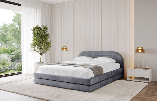 Bezug: Samt, Farbe: Dunkelgrau - Casablanca 2315, Stoffbeschreibung: Polsterstoff Casablanca: „Pet-friendly“, leicht zu reinigen (CleanBOO+), wasserabweisend mit Lotuseffekt, scheuerfest (45.000 Martindale-Zyklen), Gewicht 310 g/m² ±5 %, Zimmer: Schlafzimmer, Länge: 224 cm, Breite: 148 cm, Höhe: 81 cm, Größe: 120x200 cm, Länge der Schlaffläche: 200 cm, Breite der Schlaffläche: 120 cm, Liegehöhe: 48 cm, Matratze: Mit H3 / H4 Taschenfederkern Matratze, Höhe der Matratze: 25 cm, Matratzentyp: Taschenfederkernmatratze, Bettkasten: Ja, Anzahl der Bettkasten: 1, Höhe der Bettkasten: 33 cm, Höhe des Kopfteils: 81 cm, Dicke des Kopfteils: 13 cm, Dicke des Fußteils: 7 cm, Gepolsterte Rückseite: Nein - 1