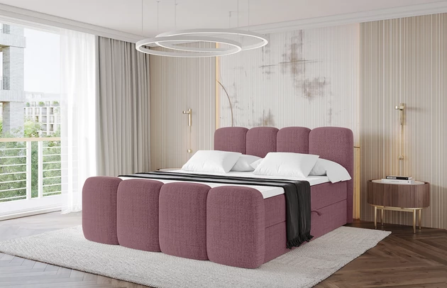 Bezug: Flechtstoff, Farbe: Altrosa - Aragon 69, Stoffbeschreibung: polsterstoff-aragon-hochwertige-und-elegante-strukturweich-und-angenehm-im-griffscheuerfest-45-000-60000-zyklen-gewicht-von-340-g-m2reibungswiderstand-4-5, Zimmer: Schlafzimmer, Länge: 212 cm, Breite: 120 cm, Höhe: 115 cm, Größe: 120x200 cm, Länge der Schlaffläche: 200 cm, Breite der Schlaffläche: 120-cm, Liegehöhe: 55 cm, Härtegrad der Matratze: H3, Höhe der Matratze: 20 cm, Matratze: Bonellfederung, Farbe des Toppers: Weiß, Höhe des Toppers: 5 cm, Material des Toppers: Schaumstoff, Bettkasten: Ja, Anzahl der Bettkasten: 2, Höhe der Bettkasten: 30 cm, Höhe des Kopfteils: 115 cm, Material der Füße: Plastik, Höhe der Füße: 2 cm, Dicke des Kopfteils: 8 cm, Dicke des Fußteils: 7 cm, Gepolsterte Rückseite: Nein - 1