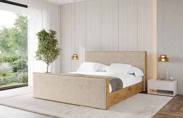 Bezug: Kunstfell, Farbe: Beige - Lapitt 29, Stoffbeschreibung: Polsterstoff LAPITT: besonders weicher und dichter Stoff von hoher Qualität, Zusammensetzung 100%PES, scheuerfest (60000 ), Gewicht von 315 g/m2 ± 5% ,Reibungswiderstand 4–10., Zimmer: Schlafzimmer, Länge: 230 cm, Breite: 140 cm, Höhe: 107 cm, Größe: 120x200 cm, Länge der Schlaffläche: 200 cm, Breite der Schlaffläche: 120-cm, Liegehöhe: 48 cm, Matratze: Mit H3 / H4 Taschenfederkern Matratze, Höhe der Matratze: 25 cm, Matratzentyp: Taschenfederkernmatratze, Bettkasten: Ja, Anzahl der Bettkasten: 1, Höhe der Bettkasten: 30 cm, Höhe des Kopfteils: 107 cm, Gepolsterte Rückseite: Nein - 1