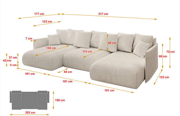 Wohnlandschaft ONESK-U - 4