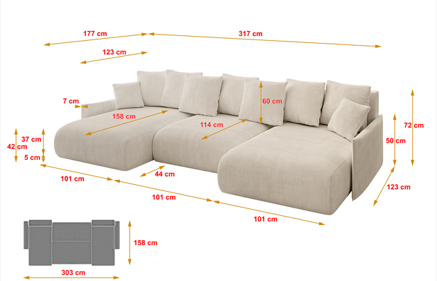Wohnlandschaft ONESK-U-v1 - 4