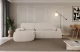 Bezug: Samt, Farbe: Beige - Dream Velvet 202.02, Stellvariante: Ottomane Links, Stoffbeschreibung: Polsterstoff Dream Velvet: Wasserabweisender und leicht zu reinigender Möbelstoff, scheuerfest (30.000 Martindale-Zyklen) lichtecht(6), pillingarm(4-5), 100 % PES, 360 g/m2±5%, Materialzusammensetzung: 100% Polyester, Pilling Resistenz: 5, Abriebfestigkeit: 5, Scheuerbeständigkeit: 30000 Martindale-Zyklen, Zimmer: Wohnzimmer, Tiefe: 172 cm, Breite: 264 cm, Höhe: 89 cm, Schlaffunktion: Mit Schlaffunktion, Länge der Schlaffläche: 210 cm, Liegehöhe: 42 cm, Anzahl der Sitzflächen: 3, Anzahl der Rückenkissen: 2, Art der Rückenkissen: Abnehmabr, Annzahl der Sitzkissen: 2, Anzahl der Zierkissen: 2, Material der Füße: Kunststoff, Höhe der Füße: 2 cm, Farbe der Füße: Schwarz, Breite der Ottomane: 107 cm, Tiefe der Ottomane: 128 cm, Tiefe der Sitzfläche: 57 cm, Sitzhöhe: 42 cm, Art des Stauraumes: Innenfach geschlossen - 1