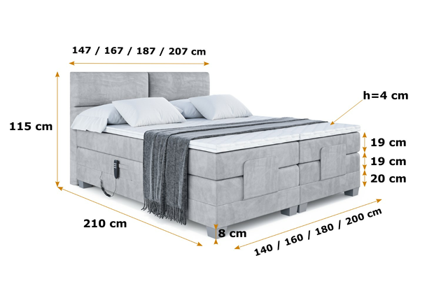 Elektrisches Boxspringbett MAYA EL - 6