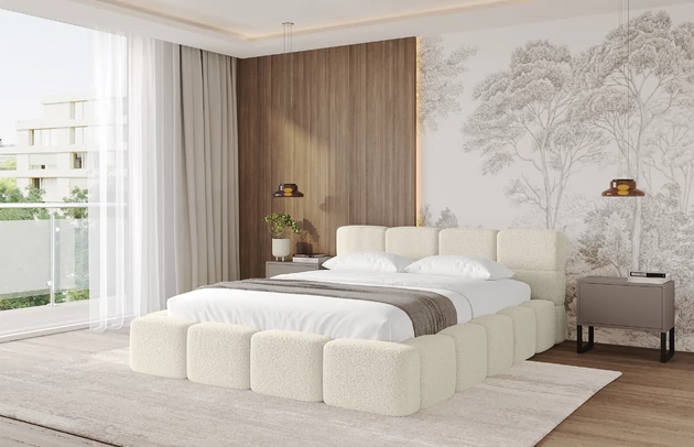 Bezug: Bouclé, Farbe: Beige - Quelle 02, Stoffbeschreibung: Polsterstoff Quelle: hochwertiger Bouclé Stoff, strapazierfähig, atmungsaktiv und pflegeleicht. (80.000 Martindale-Zyklen) 100 % PES, pillingarm(4-5), Gewicht 315 g/m² ±5 %, Zimmer: Schlafzimmer, Länge: 224 cm, Breite: 148 cm, Höhe: 81 cm, Größe: 120x200 cm, Länge der Schlaffläche: 200 cm, Breite der Schlaffläche: 120 cm, Liegehöhe: 48 cm, Matratze: Mit H3 / H4 Taschenfederkern Matratze, Höhe der Matratze: 25 cm, Matratzentyp: Taschenfederkernmatratze, Bettkasten: Ja, Höhe der Bettkasten: 33 cm, Höhe des Kopfteils: 81 cm, Dicke des Kopfteils: 8 cm, Dicke des Fußteils: 7 cm, Gepolsterte Rückseite: Nein - 1