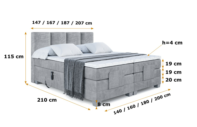 Elektrisches Boxspringbett ROKS EL - 6