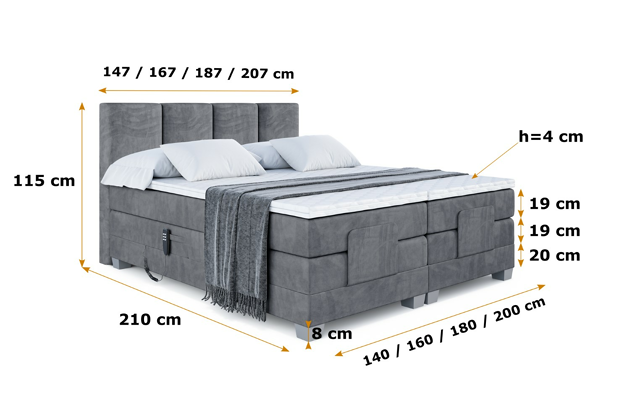 Elektrisches Boxspringbett ROKS EL - 6