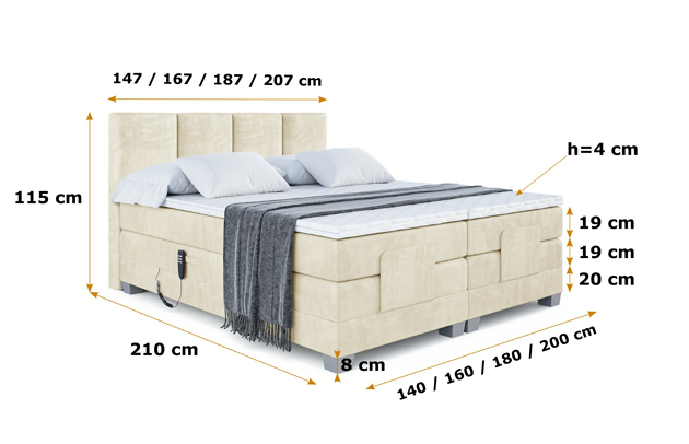 Elektrisches Boxspringbett ROKS EL - 6