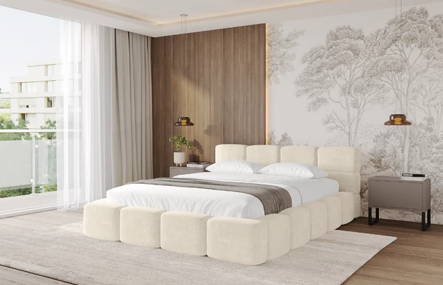 Bezug: Samt, Farbe: Beige - Monolith 4, Stoffbeschreibung: Polsterstoff Monolith: Wasserabweisender und leicht zu reinigender Möbelstoff, scheuerfest (100.000 Martindale-Zyklen) lichtecht (5) und pillingarm (4-5), aus 100 % PES, Zimmer: Schlafzimmer, Länge: 224 cm, Breite: 148 cm, Höhe: 81 cm, Größe: 120x200 cm, Länge der Schlaffläche: 200 cm, Breite der Schlaffläche: 120 cm, Liegehöhe: 48 cm, Matratze: Mit H3 / H4 Taschenfederkern Matratze, Höhe der Matratze: 25 cm, Matratzentyp: Taschenfederkernmatratze, Bettkasten: Ja, Höhe der Bettkasten: 33 cm, Höhe des Kopfteils: 81 cm, Dicke des Kopfteils: 8 cm, Dicke des Fußteils: 7 cm, Gepolsterte Rückseite: Nein - 1