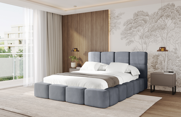 Bezug: Samt, Farbe: Grau - Casablanca 2314, Stoffbeschreibung: Polsterstoff Casablanca: „Pet-friendly“, leicht zu reinigen (CleanBOO+), wasserabweisend mit Lotuseffekt, scheuerfest (45.000 Martindale- Zyklen), Gewicht 310g/m2 ±5 %, Zimmer: Schlafzimmer, Länge: 255 cm, Breite: 178 cm, Höhe: 110 cm, Größe: 120x200 cm, Länge der Schlaffläche: 200 cm, Breite der Schlaffläche: 120 cm, Liegehöhe: 48 cm, Matratze: Mit H3 / H4 Taschenfederkern Matratze, Höhe der Matratze: 25 cm, Matratzentyp: Taschenfederkernmatratze, Bettkasten: Ja, Anzahl der Bettkasten: 1, Höhe der Bettkasten: 33 cm, Höhe des Kopfteils: 110 cm, Gepolsterte Rückseite: Nein - 1