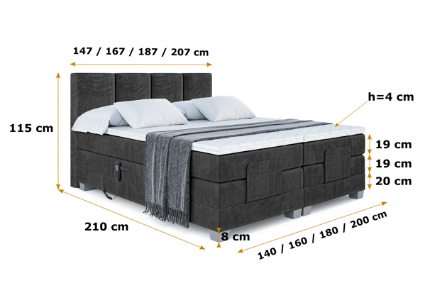 Elektrisches Boxspringbett ROKS EL - 6