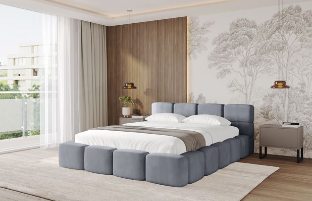 Bezug: Samt, Farbe: Grau - Casablanca 2314, Stoffbeschreibung: Polsterstoff Casablanca: „Pet-friendly“, leicht zu reinigen (CleanBOO+), wasserabweisend mit Lotuseffekt, scheuerfest (45.000 Martindale- Zyklen), Gewicht 310g/m2 ±5 %, Zimmer: Schlafzimmer, Länge: 255 cm, Breite: 178 cm, Höhe: 81 cm, Größe: 120x200 cm, Länge der Schlaffläche: 200 cm, Breite der Schlaffläche: 120 cm, Liegehöhe: 48 cm, Matratze: Mit H3 / H4 Taschenfederkern Matratze, Höhe der Matratze: 25 cm, Matratzentyp: Taschenfederkernmatratze, Bettkasten: Ja, Höhe der Bettkasten: 33 cm, Höhe des Kopfteils: 81 cm, Dicke des Kopfteils: 8 cm, Dicke des Fußteils: 7 cm, Gepolsterte Rückseite: Nein - 1