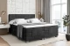 Bezug: Samt, Farbe: Schwarz - Casablanca 2316, Stoffbeschreibung: Polsterstoff Casablanca: „Pet-friendly“, leicht zu reinigen (CleanBOO+), wasserabweisend mit Lotuseffekt, scheuerfest (45.000 Martindale- Zyklen), Gewicht 310g/m2 ±5 %, Zimmer: Schlafzimmer, Länge: 210 cm, Breite: 187 cm, Höhe: 115 cm, Größe: 180x200 cm, Länge der Schlaffläche: 200 cm, Breite der Schlaffläche: 180 cm, Liegehöhe: 70 cm, Härtegrad der Matratze: H4, Höhe der Matratze: 38 cm, Matratze: Multipocketfederung, Farbe des Toppers: Weiß, Höhe des Toppers: 4 cm, Material des Toppers: Schaumstoff, Höhe des Kopfteils: 115 cm, Höhe der Füße: 8 cm, Dicke des Kopfteils: 10 cm, Gepolsterte Rückseite: Nein - 1