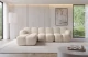 Bezug: Samt, Farbe: Beige - Dream Velvet 202.02, Stellvariante: Ottomane Links, Stoffbeschreibung: Polsterstoff Dream Velvet: Wasserabweisender und leicht zu reinigender Möbelstoff, scheuerfest (30.000 Martindale-Zyklen) lichtecht(6), pillingarm(4-5), 100 % PES, 360 g/m2±5%, Materialzusammensetzung: 100% Polyester, Pilling Resistenz: 5, Abriebfestigkeit: 5, Scheuerbeständigkeit: 30000 Martindale-Zyklen, Ausstattung: Nicht zutreffend, Schlaffunktion: Ohne Schlaffunktion, Zimmer: Wohnzimmer, Tiefe: 205 cm, Breite: 302 cm, Höhe: 75 cm, Liegehöhe: 43 cm, Anzahl der Sitzflächen: 4, Sitzfüllung: Wellenfeder Typ A + T30-Schaum, Art der Rückenkissen: Rückenlehne - feste, Material der Füße: Kunststoff, Breite der Armlehnen: 32 cm, Breite der Ottomane: 107 cm, Tiefe der Ottomane: 205 cm, Tiefe der Sitzfläche: 84 cm, Sitzhöhe: 43 cm - 1