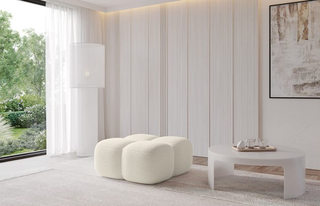 Bezug: Bouclé, Farbe: Beige - Quelle 02, Stoffbeschreibung: Polsterstoff Quelle: hochwertiger Bouclé Stoff, strapazierfähig, atmungsaktiv und pflegeleicht. (80.000 Martindale-Zyklen) 100 % PES, pillingarm(4-5), Gewicht 315 g/m² ±5 %, Materialzusammensetzung: 100% Polyester, Pilling Resistenz: 5, Abriebfestigkeit: 5, Scheuerbeständigkeit: 85000 Martindale-Zyklen, Zimmer: Wohnzimmer, Tiefe: 90 cm, Breite: 90 cm, Höhe: 43 cm, Anzahl der Sitzflächen: 1, Sitzfüllung: Wellenfeder Typ A + T30-Schaum, Material der Füße: Kunststoff, Höhe der Füße: 2,5 cm - 1