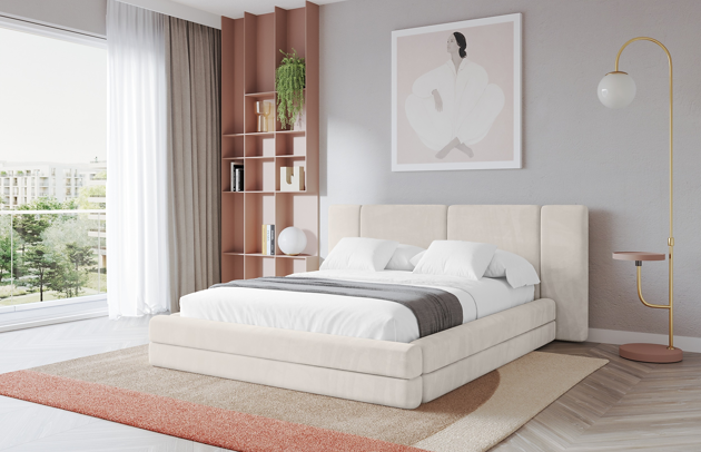 Bezug: Samt, Farbe: Beige - Casablanca 2301, Stoffbeschreibung: Polsterstoff Casablanca: „Pet-friendly“, leicht zu reinigen (CleanBOO+), wasserabweisend mit Lotuseffekt, scheuerfest (45.000 Martindale- Zyklen), Gewicht 310g/m2 ±5 %, Zimmer: Schlafzimmer, Länge: 224 cm, Breite: 188 cm, Höhe: 110 cm, Größe: 120x200 cm, Länge der Schlaffläche: 200 cm, Breite der Schlaffläche: 120 cm, Liegehöhe: 48 cm, Matratze: Mit H3 / H4 Taschenfederkern Matratze, Höhe der Matratze: 25 cm, Matratzentyp: Taschenfederkernmatratze, Bettkasten: Ja, Anzahl der Bettkasten: 1, Höhe der Bettkasten: 33 cm, Höhe des Kopfteils: 110 cm, Dicke des Kopfteils: 13 cm, Gepolsterte Rückseite: Nein - 1