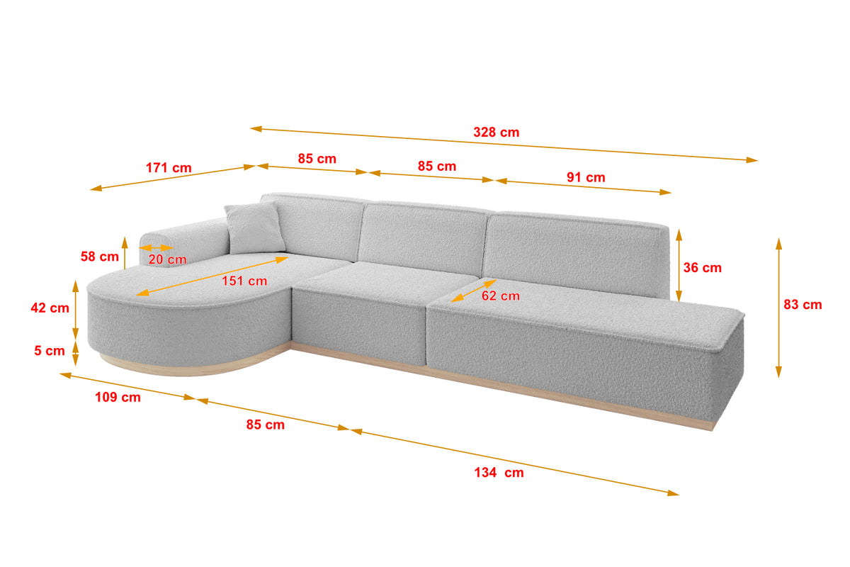 Ecksofa ARRIO-L2 Bouclé