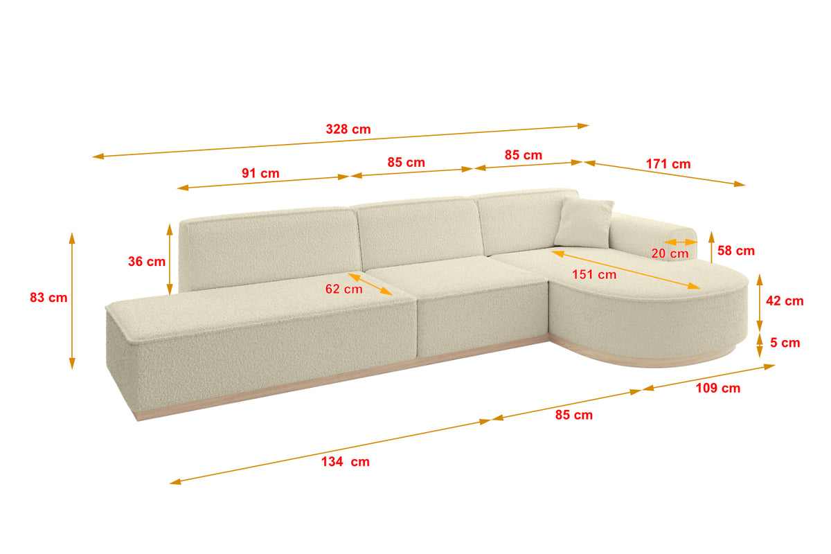 Ecksofa ARRIO-L2 Bouclé