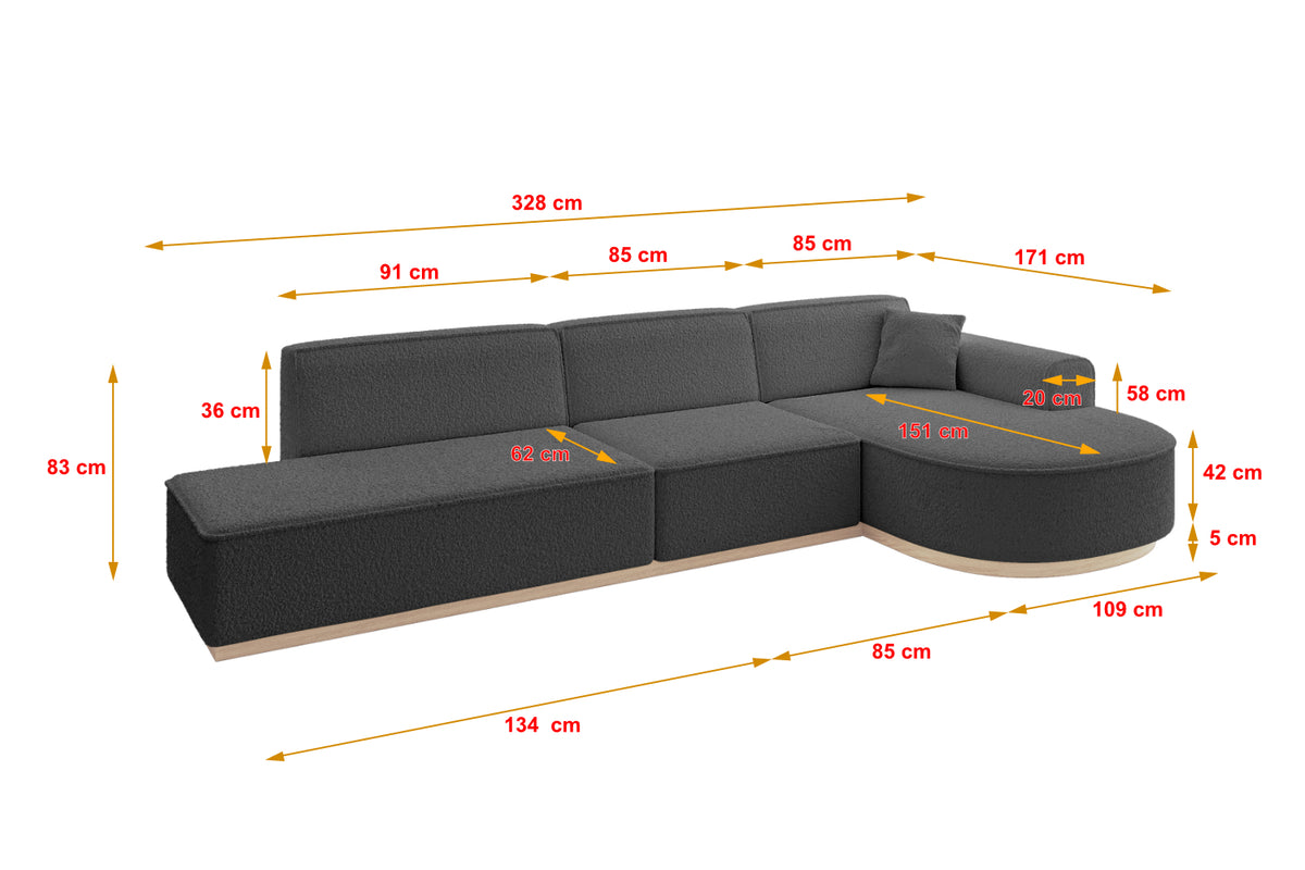 Ecksofa ARRIO-L2 Bouclé