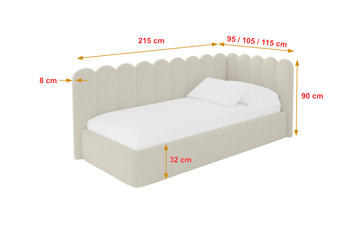 Jugendbett ARTY Bouclé Linksseitig