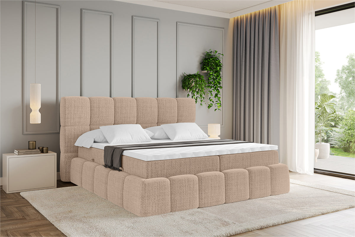 Łóżko boxspring AURI plecionka