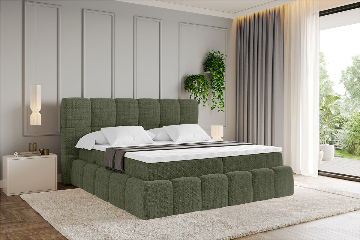 Łóżko boxspring AURI plecionka