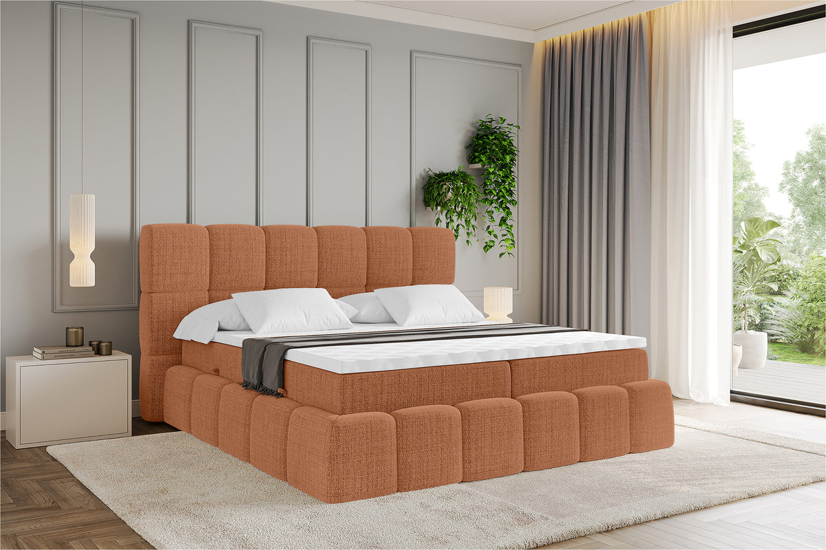 Łóżko boxspring AURI plecionka