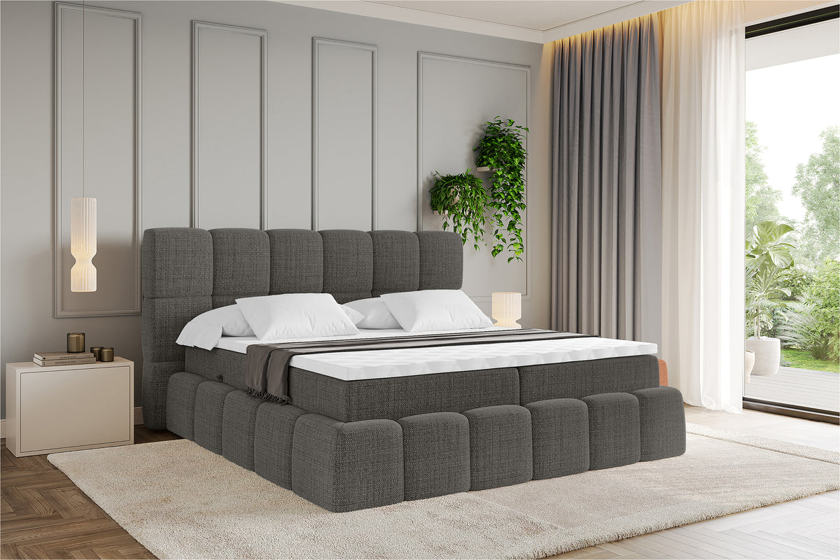 Łóżko boxspring AURI plecionka