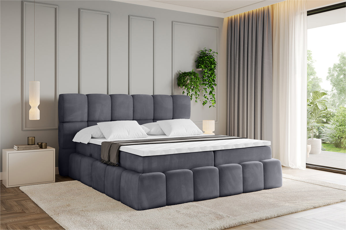 Łóżko boxspring AURI welur