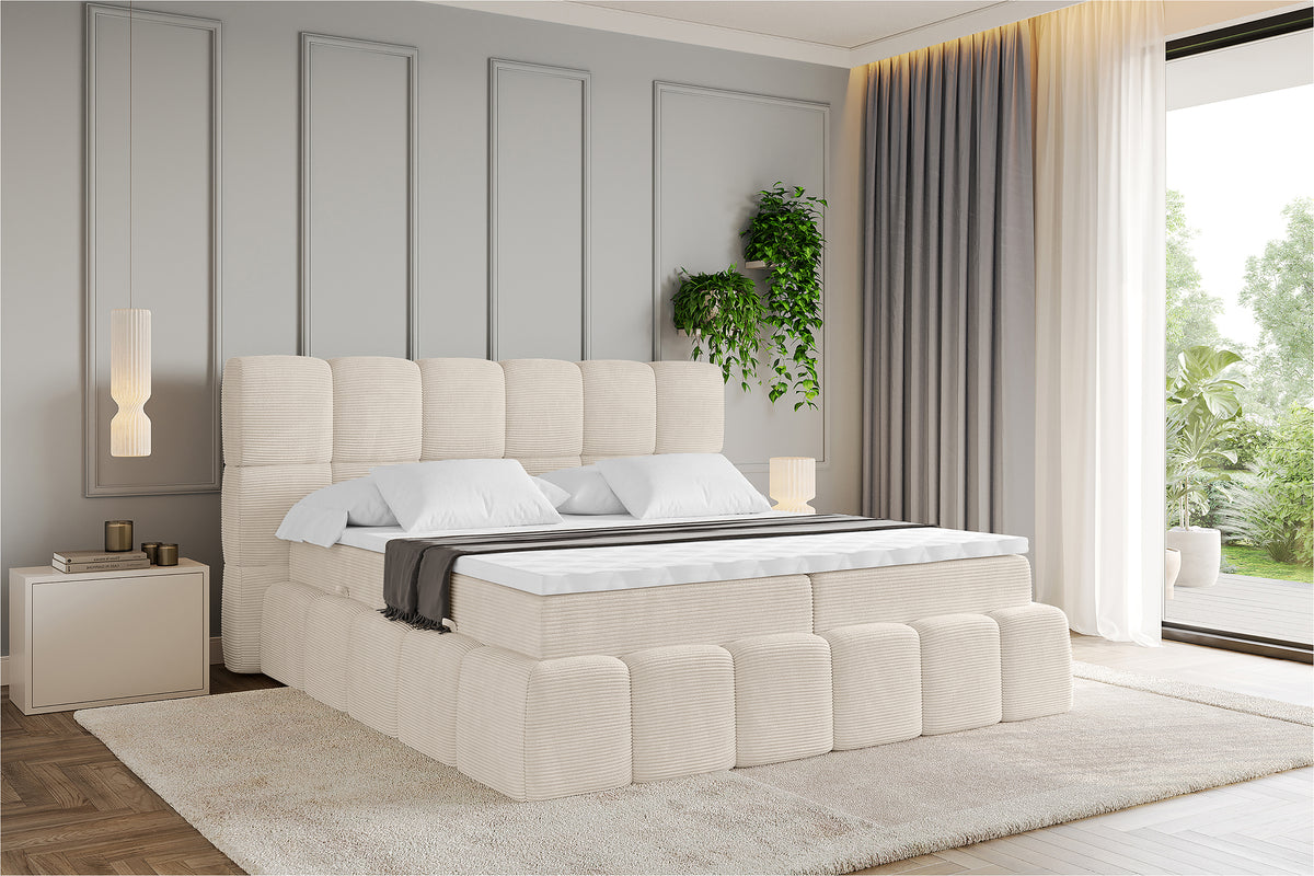 Łóżko boxspring AURI sztruks